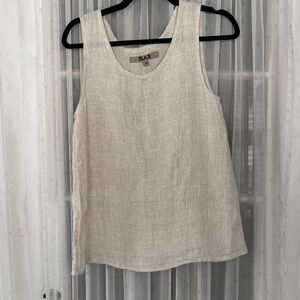 Flax Women's Beige Linen Tank Top